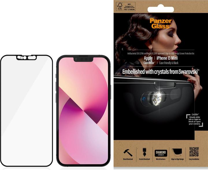 Actual product image PanzerGlass Screen protector CF Cam Slider AB (1 Piece, Apple iPhone 13 mini)