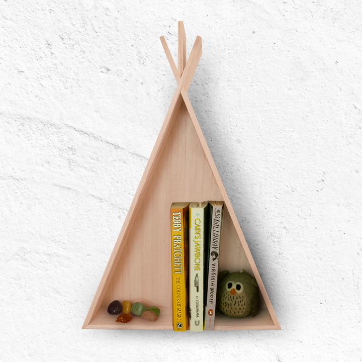 Actual product image Natura Punto Set of 2 wooden teepee shaped shelves, 18.5 x 29.3 cm, 30 x 46 cm
