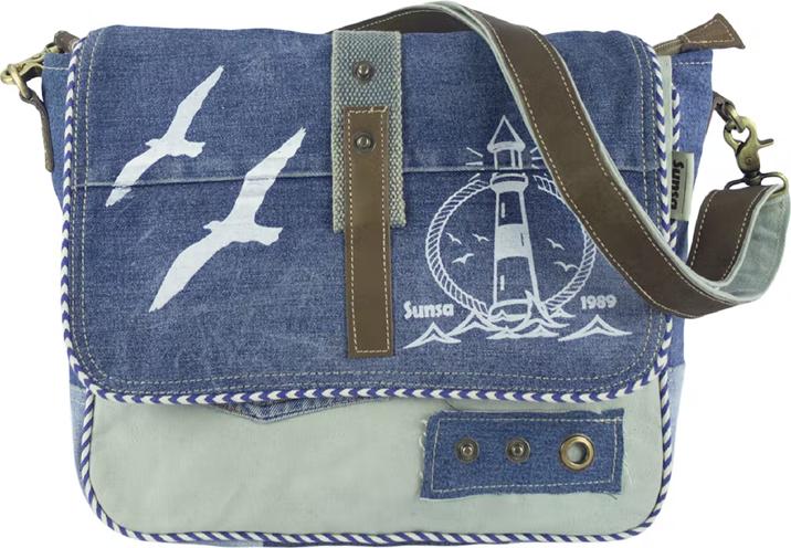 Immagine prodotto Sunsa Borsa in denim Borsa a tracolla Borsa a mano Scuola Upcycling No.54