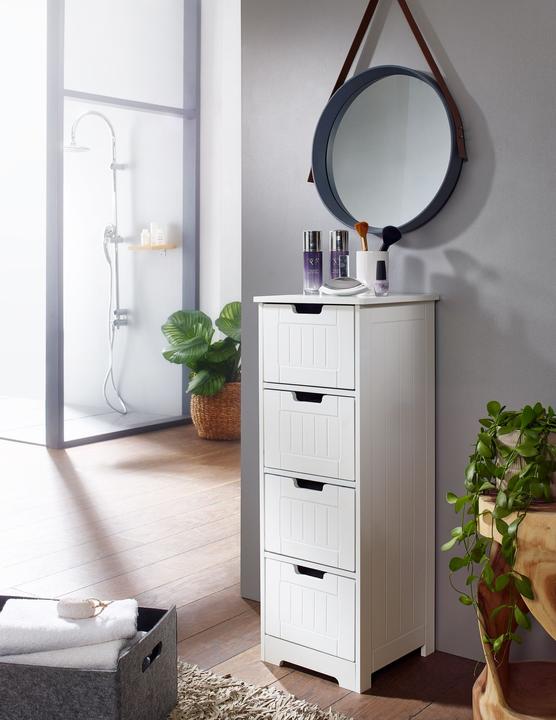 Immagine prodotto FineBuy Scaffale da bagno in legno impiallacciato bianco
