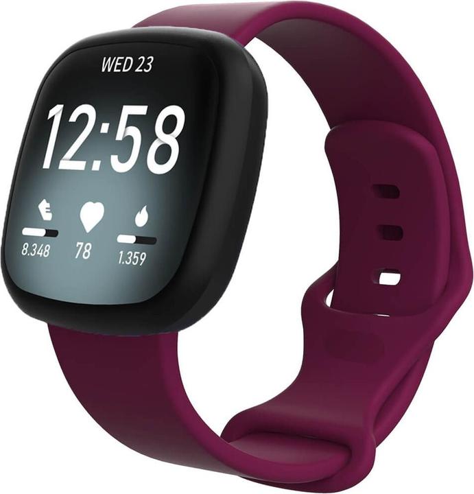Cover-Discount Fitbit Versa 4 / Sense 2 - Silicone Replacement Wristband Wine Red (Silicone)