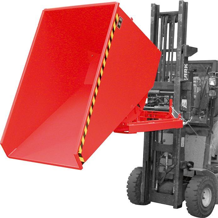 Produktbild eurokraft pro Mini-Kippbehälter für Späne, Volumen 0,225 m³, rot RAL 3000 (225 l)