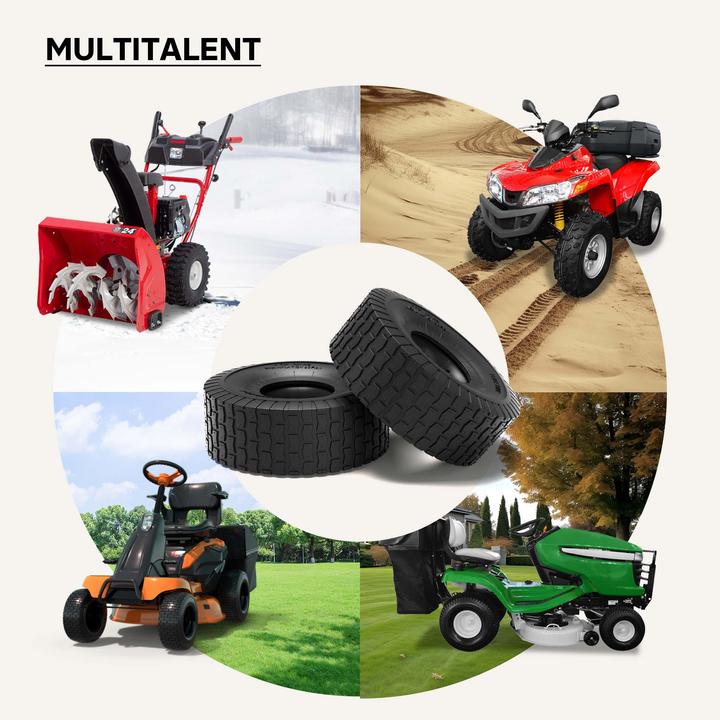 Produktbild Wiltec Reifen für den Aufsitzmäher 15x6.00-6 4pr mit Schlauch Winkelventil Komplettrad