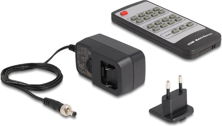 Image du produit Delock Commutateur matriciel HDMI 4 x HDMI in vers 2 x HDMI out 4K 60 Hz avec extracteur audio