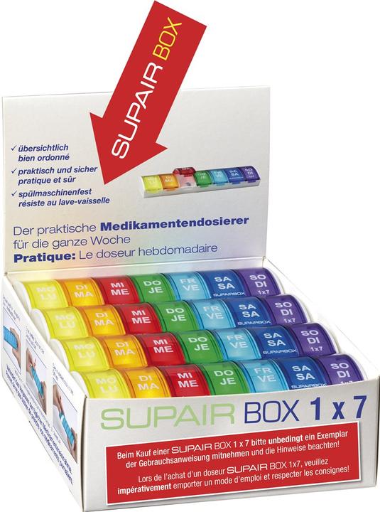 Produktbild Supairbox 1x7 Wochendispenser deutsch/französisch rainbow à 12 Stück