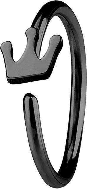 Immagine prodotto Star Piercing Anello micro piercing con corona nero (Acciaio chirurgico 316L, senza ottone)