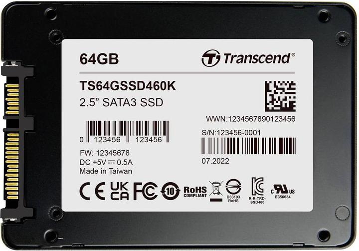Actual product image Transcend 64 GB Internal mSATA SSD TS64GSSD460K-VS1 (64 GB, 2.5")