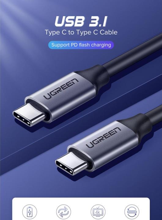 Produktbild Ugreen USB-C – USB-C (1.50 m, USB 3.1, 60 W)