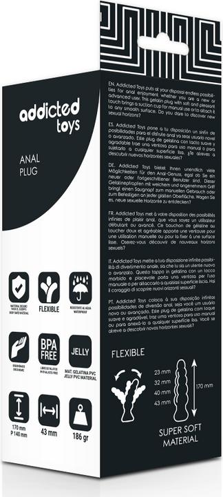 Immagine prodotto Addicted toys Plug Anale 17cm Nero