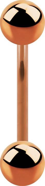 Star Piercing Micro Banane rosegold mit zwei Kugeln (ohne Messing, Chirurgenstahl 316L)