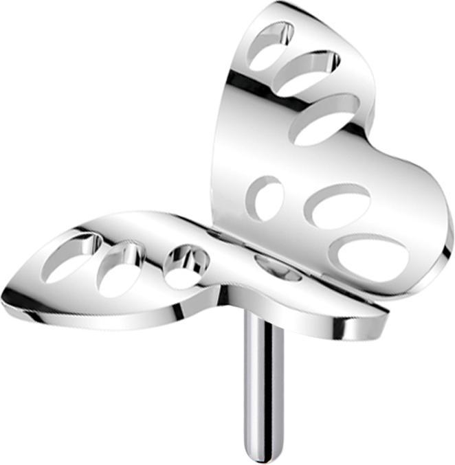Actual product image Star Piercing Threadless Schmetterling gelocht silber (without brass, Titanium G23)