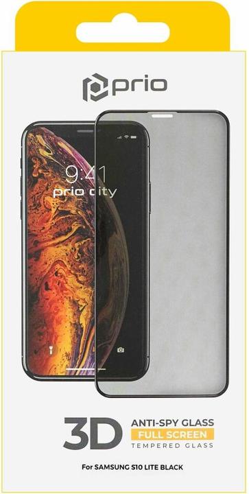 Produktbild prio 3D Anti-Spy Tempered Glass for Samsung S10 Lite black (1 Stück, Samsung Galaxy S10 Lite)