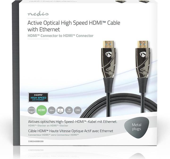 Produktbild Nedis Aktive optische High Speed??HDMI-Kabel mit Ethernet| HDMI Stecker| - Kabel - Dig (20 m, HDMI)