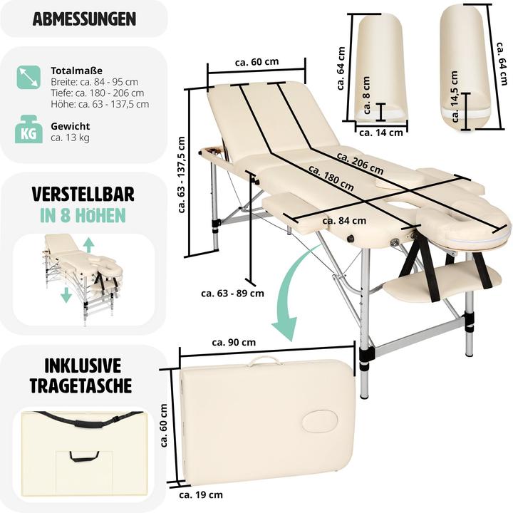 Produktbild tectake 3 Zonen Massageliege
