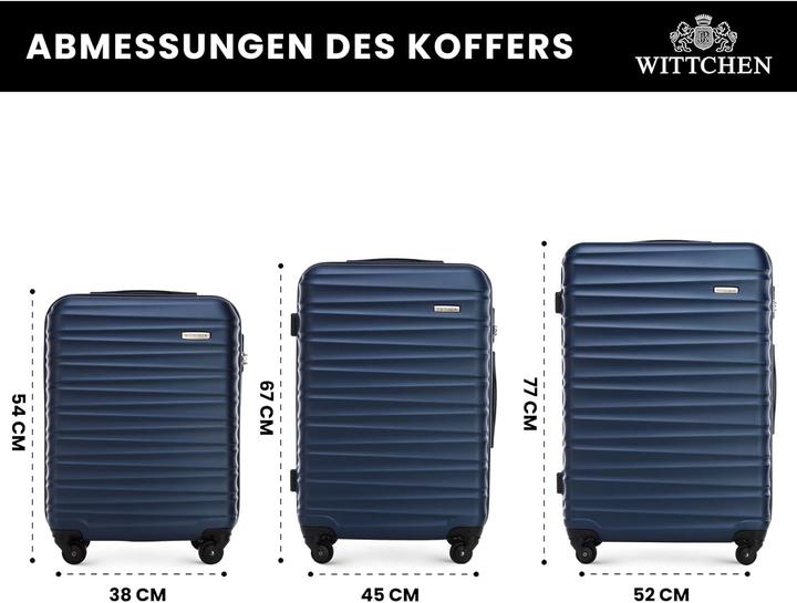 Immagine prodotto Wittchen 3-teiliges Koffer-Set (96 l, Bagaglio a mano (fino a 50 litri), M (50 - 90l), L (90 - 115l))