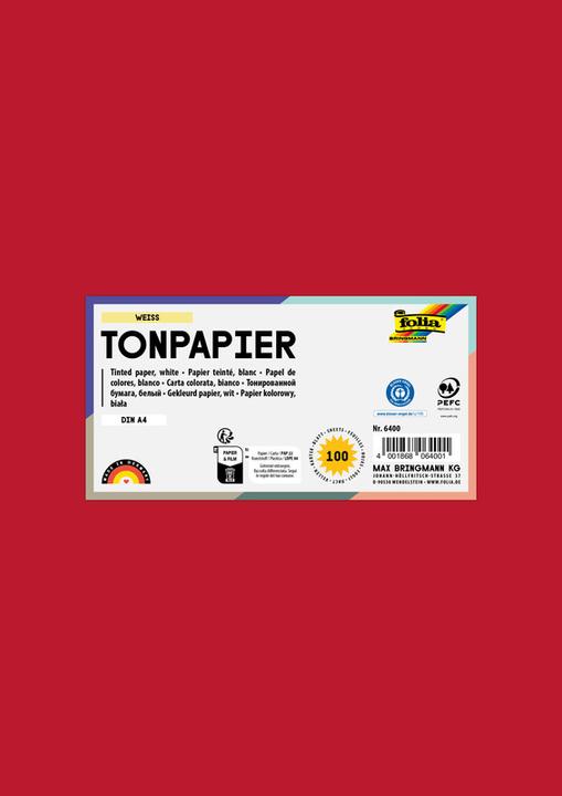 Actual product image Folia Clay paper, DIN A4, 130 g/sqm, brick red (130 g/m², 1 x)