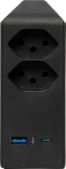 Actual product image Brennenstuhl cleverLINE branch plug 2-fold black with 1x USB type-A and 1x USB type-C PD connection (max. 18W) (Type 13, USB-A, USB-C, 2 x)