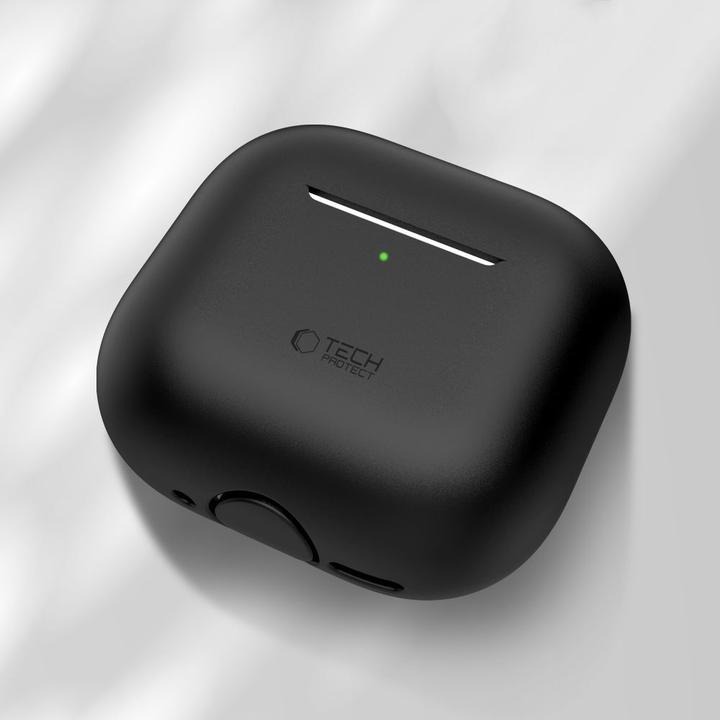 Produktbild 4Kom Tech-Protect Silikonhülle für Apple AirPods 4 - Schwarz (Kopfhörer Tasche)