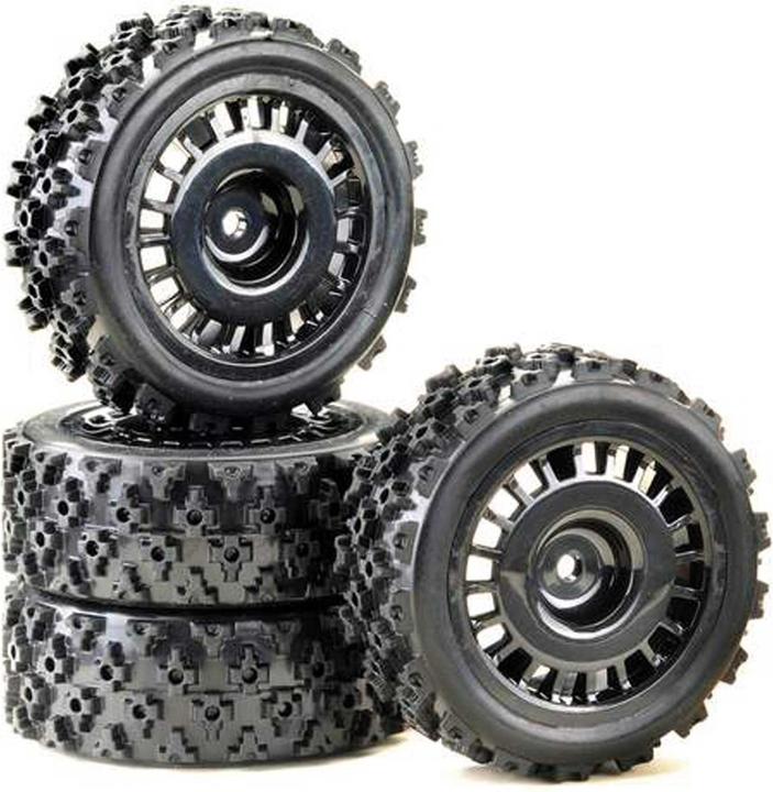 Produktbild Absima 1:10 räderset "rally block design" schwarz (4)