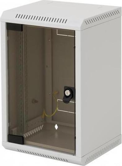 Triton 10" wall cabinet one-piece 4HE300mm, glass door, black (4 RU, 10 inch rack)