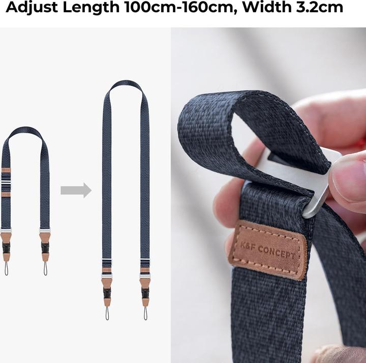 Actual product image K&F Concept 32mm WidthNeck Strap Urban Wander 01 (Blue) (Neck belt)
