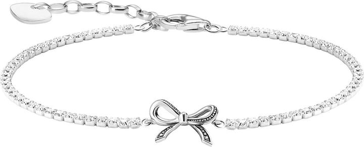 Thomas Sabo Schleifen-Armband mit weissen Steinen (19 cm, 925er Silber)