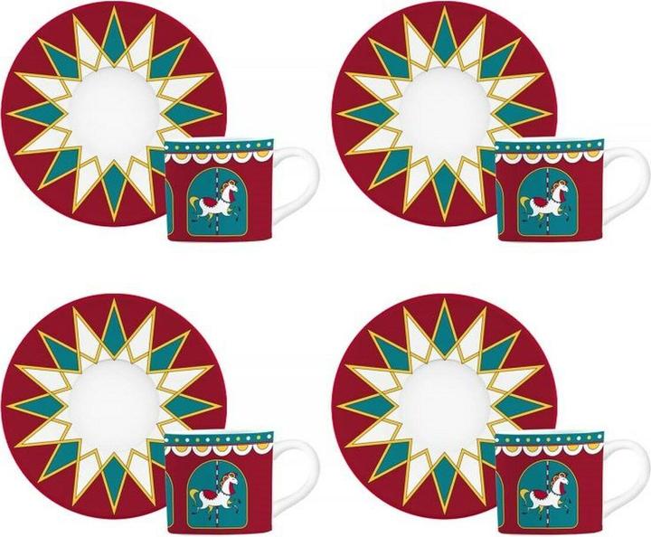 Bialetti Set of 4 Winter Wonderland cups and saucers (80 ml, 4 x)