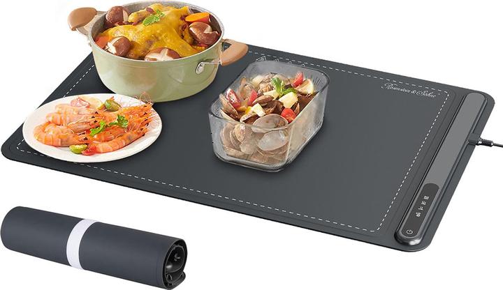 Produktbild Rosenstein & Söhne 2er-Set, Digitale Warmhalteplatte Silikon, 55 - 100 °C, 61 x 40 cm