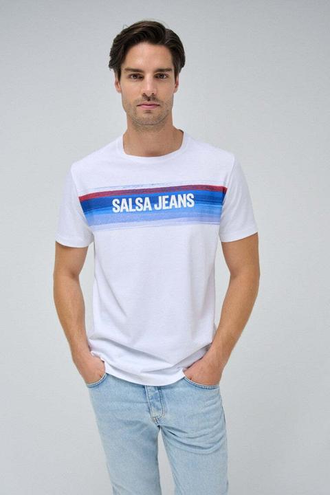 Actual product image Salsa Jeans T-Shirt T-Shirt Chest Print Branding (XL)