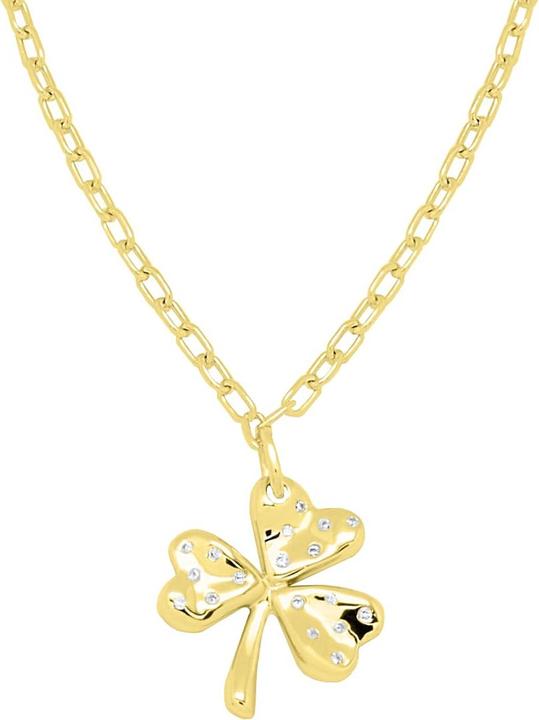 Candy Halskette Lucky Kleeblatt, 925 Sterling Silber, vergoldet (18k vergoldet, 925 Sterling Silber, 925er Sterlingsilber, 42 - 45 cm)