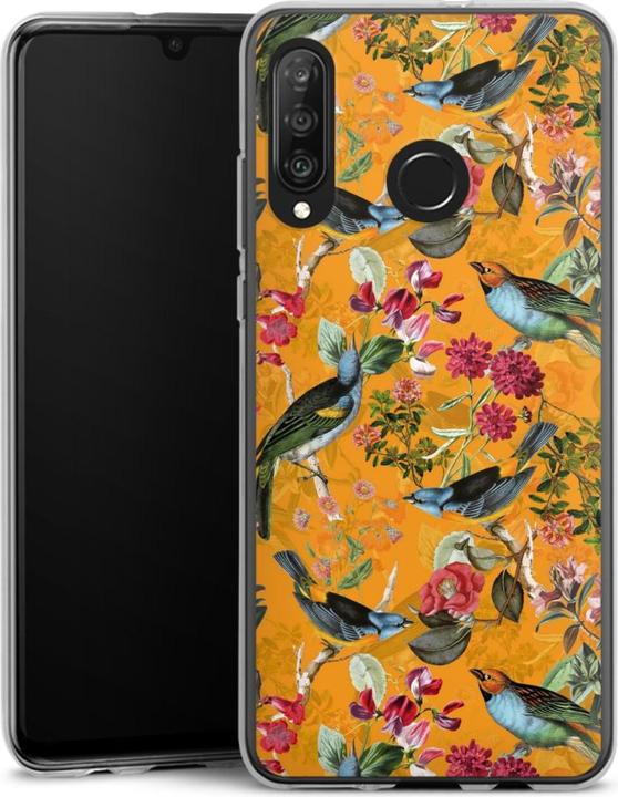 Produktbild DeinDesign Silikon Hülle für Huawei P30 Lite Handyhülle Case Smartphone Schutzhülle Blumen Dschungel Vogel (Huawei P30 Lite)