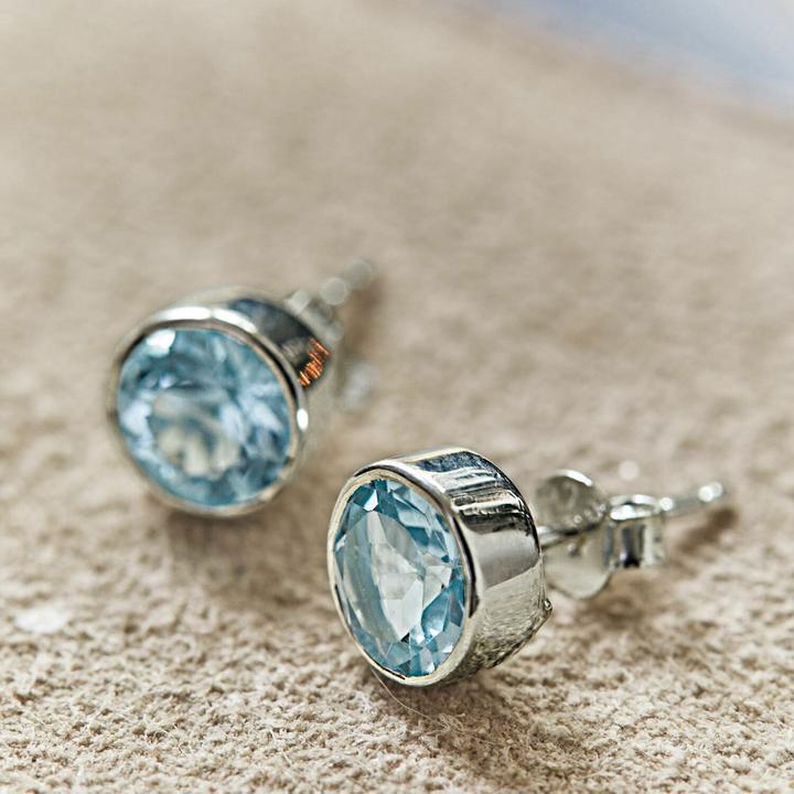 Immagine prodotto Loberon Orecchini Lilianne argento/blu (Decorazione: gemma di topazio, Orecchini: argento 925)