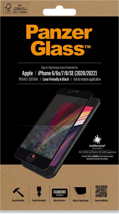 Image du produit PanzerGlass Respect de la vie privée (1 pièce(s), Apple iPhone 6, Apple iPhone 6s, Apple iPhone 7, Apple iPhone 8, Apple iPhone SE (2ème génération), Apple iPhone SE (3ème génération))