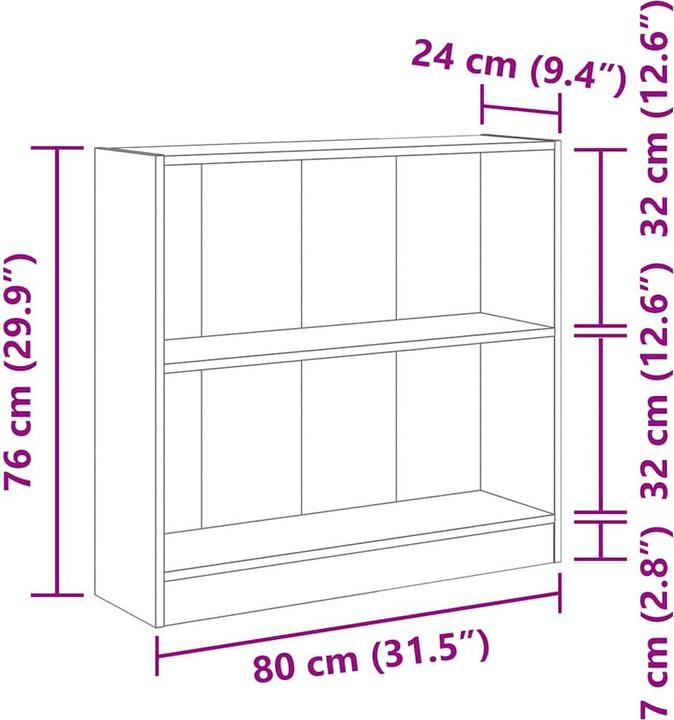 Produktbild VidaXL Bücherregal (80 x 24 x 75 cm)