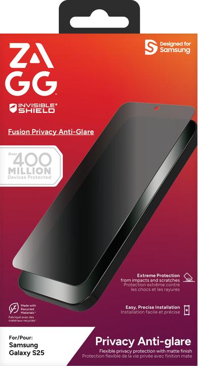 Actual product image Zagg InvisibleShield Fusion Privacy AG Samsung Galaxy S25 Screen (1 Piece, Samsung Galaxy S25)