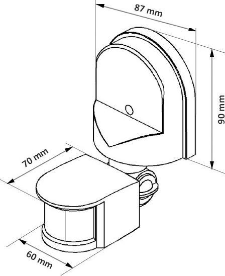 Image du produit Maclean Ścienny czujnik ruchu i zmierzchu 180° max. 1200W czarny MCE25 B (12 m)