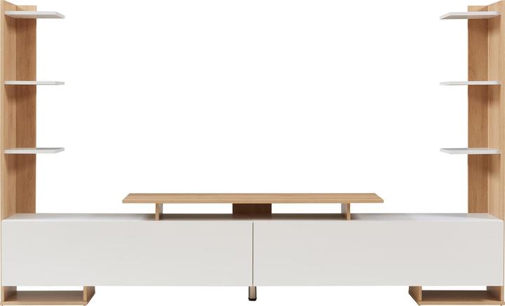 Produktbild En.Casa Fernsehschrank Rauki 233x31x141 cm Weiss/Eicheoptik