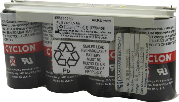 AccuCell Blei Akku passend für Baxter PulsoxiMeter ASAT 8,0 Volt 2,5 Ah CE Konform