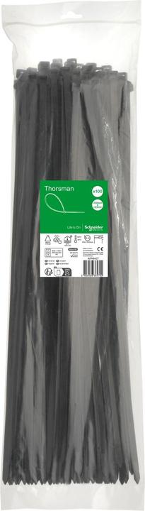 Actual product image Schneider Thorsman cable ties, dimensions: 550X8.8 mm, PU=100 pieces Colour black IMT46427 (Plastic cable ties, 550 mm, 100 pcs.)