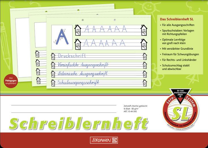 Image du produit Cahier ligné SL 1st grade DIN A4 paysage sans marge, 16 feuilles (A4, À rayures, Couverture rigide)
