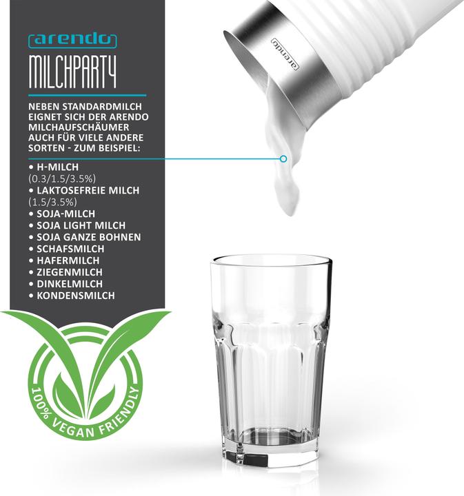 Image du produit Arendo Mousseur à lait MILKLOUD White (20 cl)