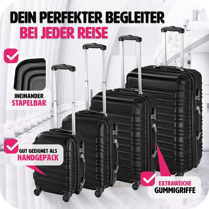 Image du produit tectake Set de 4 Valises (106 l, Bagage à main (jusqu'à 50l), M (50 - 90l), L (90 - 115l), XL (à partir de 115l))