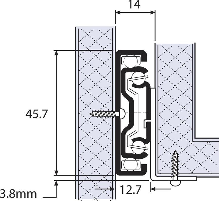 Actual product image Accuride Push-on angle