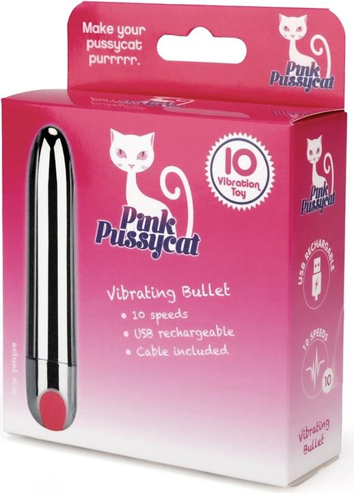 Actual product image Pink Pussycat Vibrating Silver Bullet
