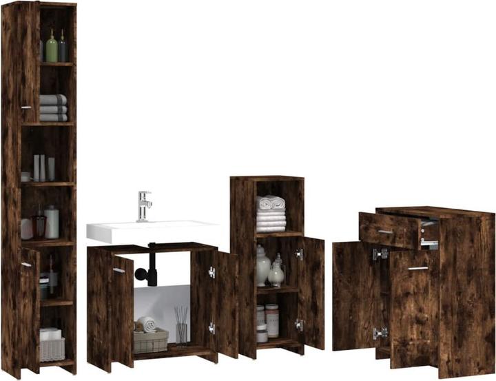 Immagine prodotto VidaXL Badmöbel Set Badezimmermöbel Badezimmerschrank 4 tlg. Räuchereiche