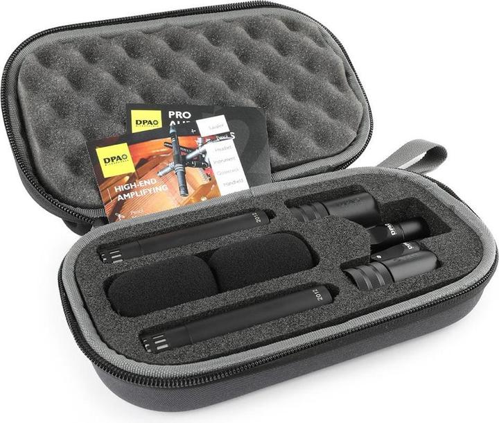 Actual product image DPA 2012 Stereo pair with clips and windscreen in Peli Case