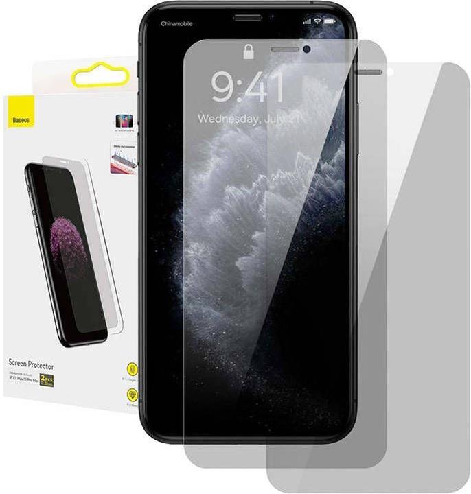 Produktbild Baseus All-glass Porcelain Crystal Dust-proof Anti-peeping Film for iP11 (2 Stück, Apple iPhone 11 Pro Max, Apple iPhone XS Max)