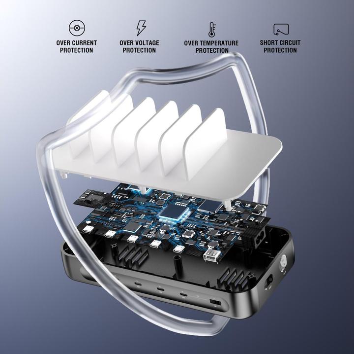 Actual product image 4smarts Charging station Team 100W 5C/1A incl. 6 cables (100 W)