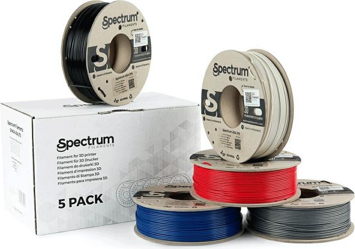 Immagine prodotto Filamento ASA 5 Confezioni 1,75 mm (ASA, 1.75 mm, 1250 g, Bianco)