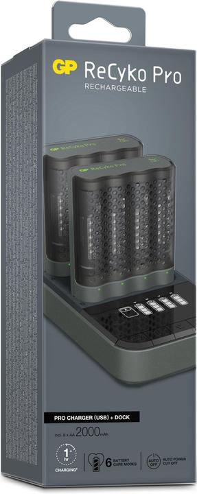 Immagine prodotto GP Batteries Dock caricatore GP ReCyko Pro (1 pz., AA, 2000 mAh, Batteria + Caricabatterie)